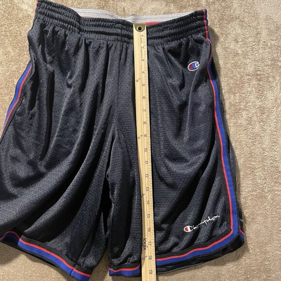 Champion Shorts Mens Sz Medium Basketball Black Athletic Workout Gym Drawstring - Picture 6 of 6